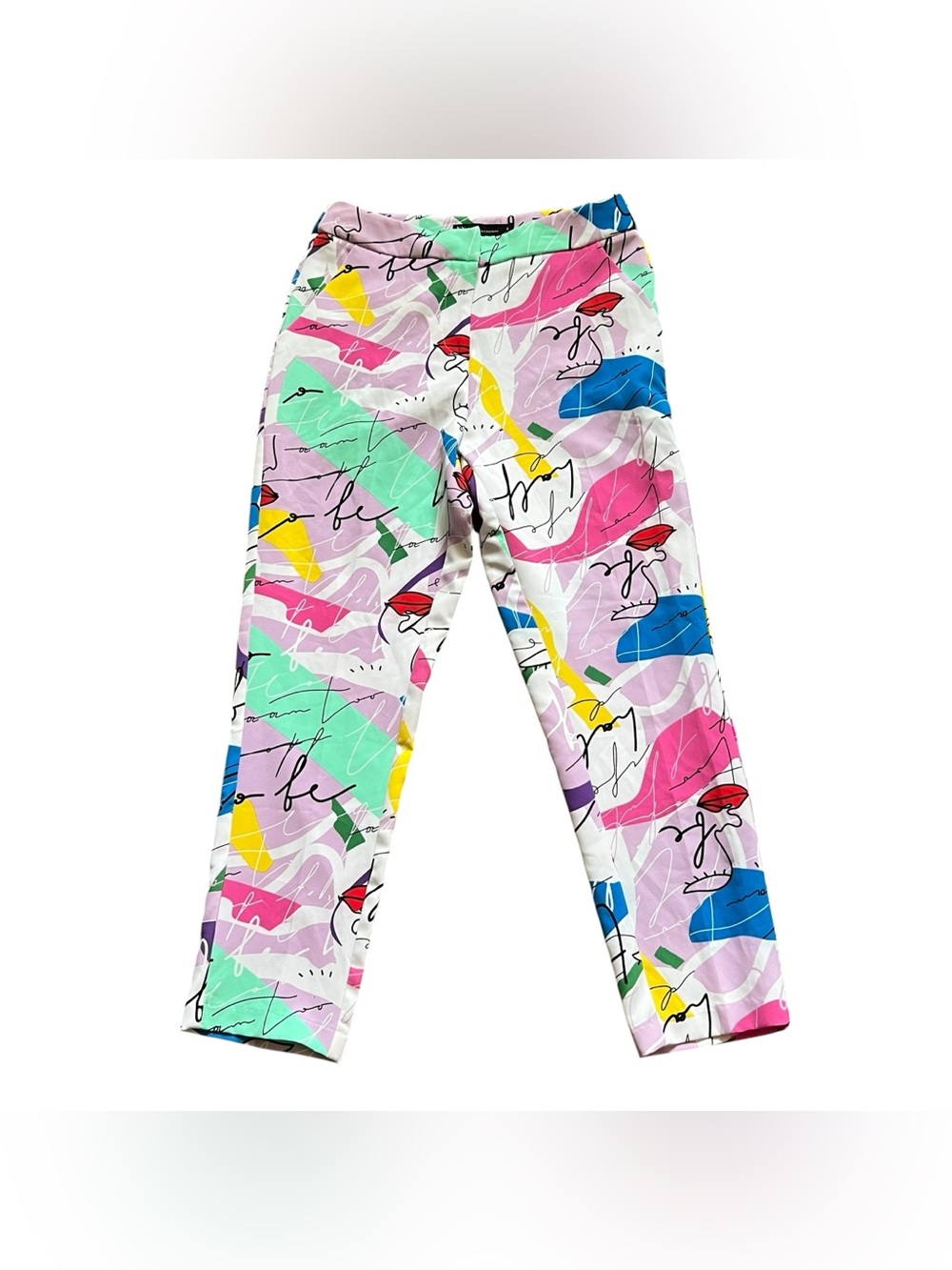 New York & Company City Chic Abstract Pop Art Scribble Pants